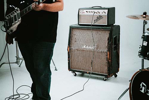 Man and Amplifier Man and Amplifier