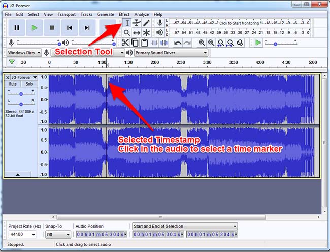 Audacity Selected Timestamp Audacity Selected Timestamp