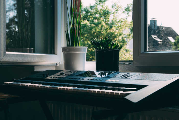 Digital Piano by Window Digital Piano by Window